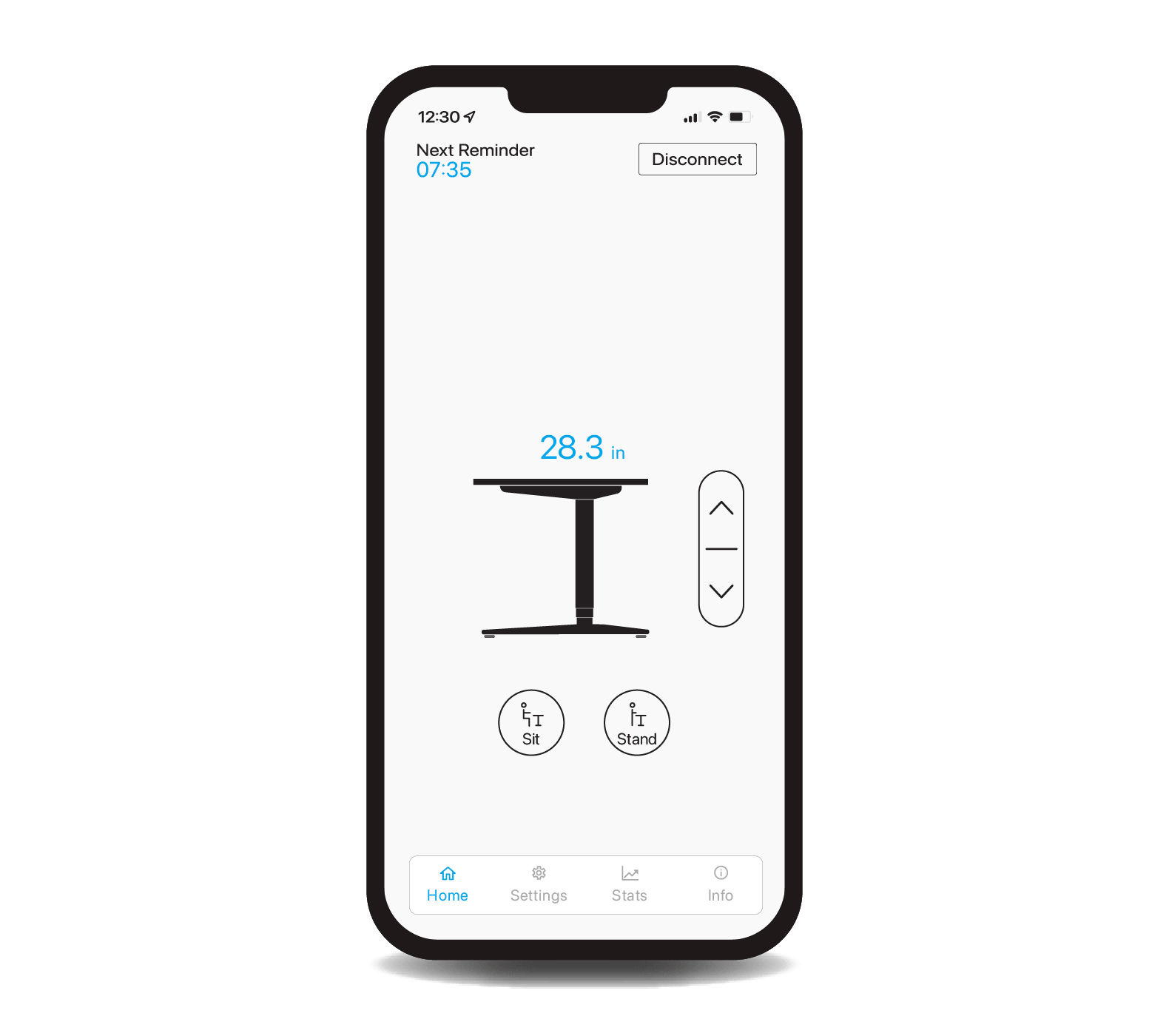 An animation that cycles between different screens on the UPLIFT Desk App