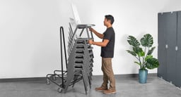  Load or unload chairs from the front or back side of the stack