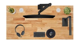 60" x 30" Rubberwood Solid Wood Desktop