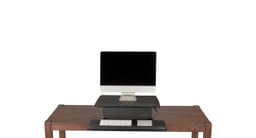 The Standing Desk Converter counterbalances to support the weight of your accessories